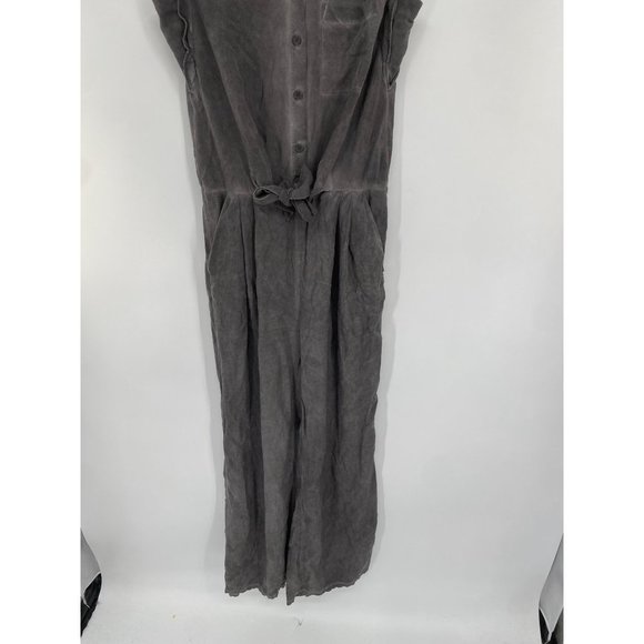 Soft Surroundings Size XS Camilla Gray Jumpsuit Rayon WAIST TIE - Picture 3 of 6